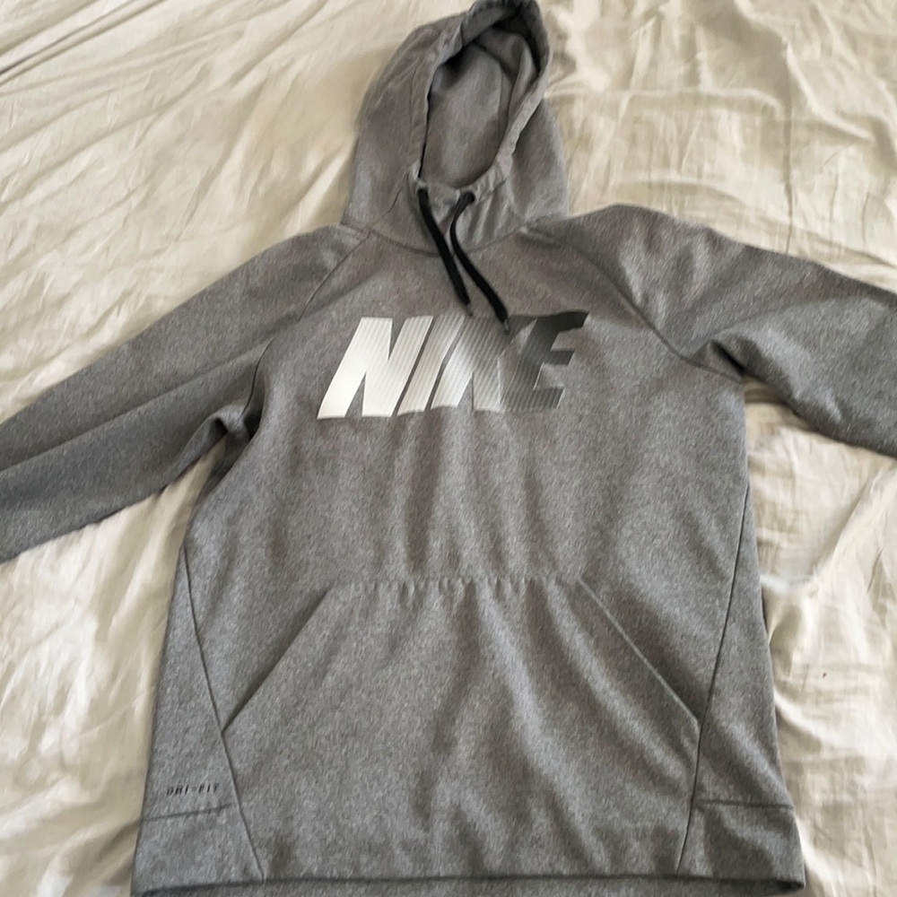 Grey Nike dri-fit hoodie